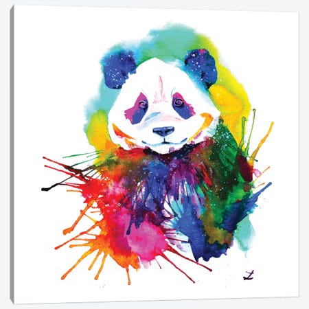 Panda Splash Canvas Print #ZDZ84} by Zaira Dzhaubaeva Canvas Artwork