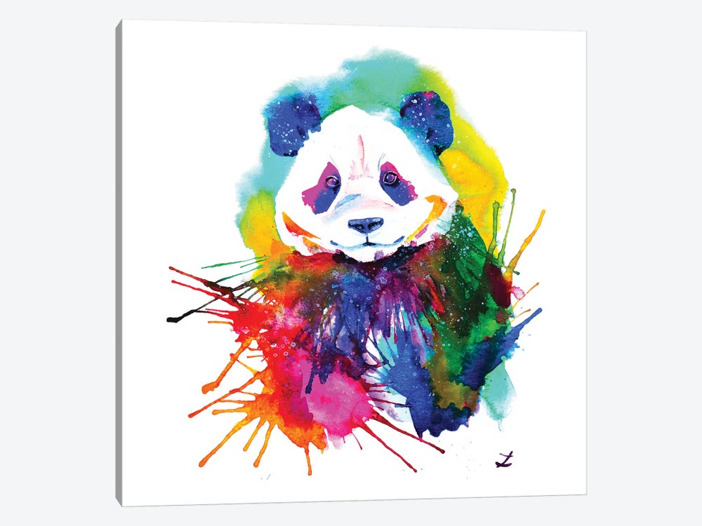 Panda Splash by Zaira Dzhaubaeva 1-piece Canvas Art Print