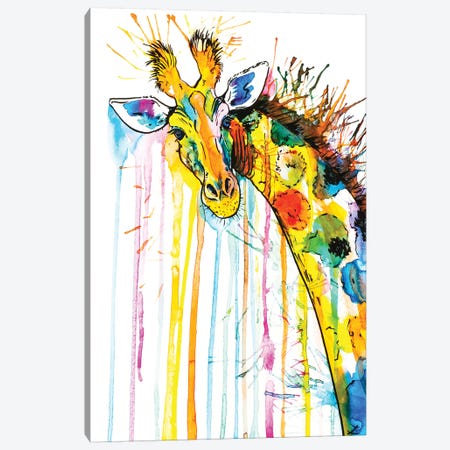 Rainbow Giraffe Canvas Print #ZDZ92} by Zaira Dzhaubaeva Canvas Artwork