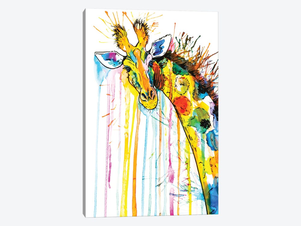 Rainbow Giraffe by Zaira Dzhaubaeva 1-piece Canvas Art