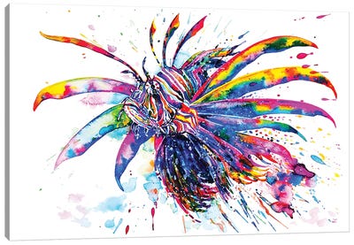 Rainbow Lionfish Canvas Art Print - Fish Art