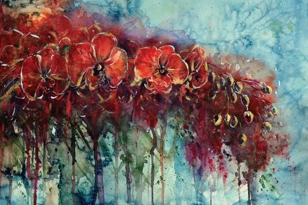 Orchids: Red Orchids by Zaira Dzhaubaeva