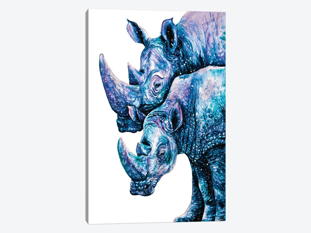Rhinoceros Couple by Zaira Dzhaubaeva 1-piece Canvas Wall Art