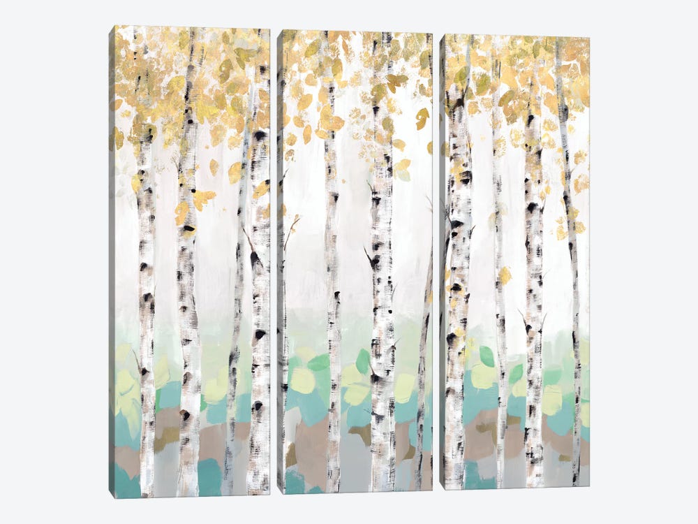 Golden Treescape by Isabelle Z 3-piece Canvas Artwork