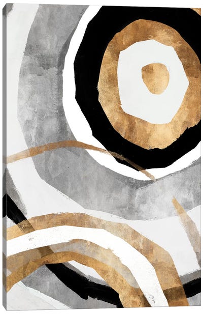Nation II Canvas Art Print - Gold & Silver