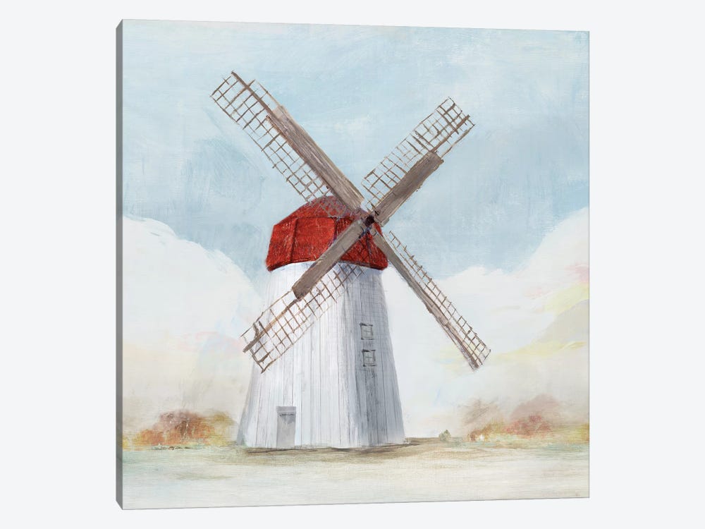 Red Windmill I  1-piece Canvas Wall Art