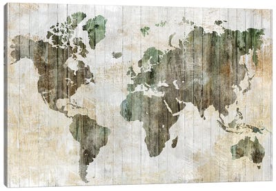 World Map I  Canvas Art Print - Abstract Maps Art