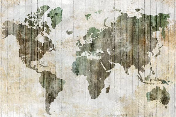 Large Map Art - Canvas Prints: World Map I  by Isabelle Z