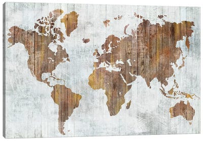 World Map II  Canvas Art Print - 3-Piece Map Art