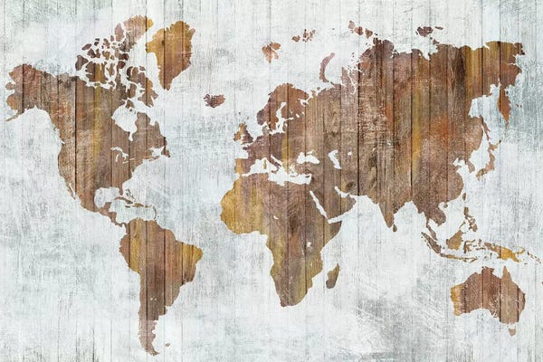 Large Map Art - Canvas Prints: World Map II  by Isabelle Z