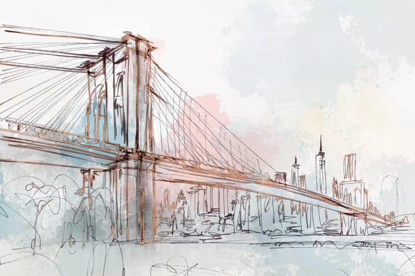 Bridges: Blushing Brooklyn Bridge by Isabelle Z