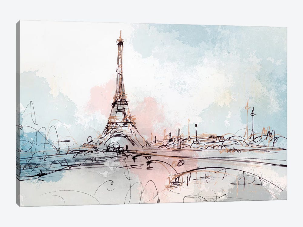 Blushing Paris  1-piece Canvas Print