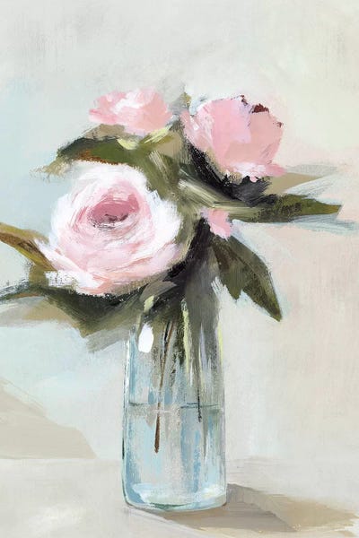 Pottery Still Life: Peonies in a Vase I  by Isabelle Z