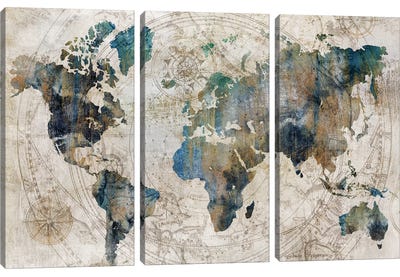 Celestial Map  Canvas Art Print - 3-Piece Map Art