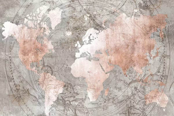 Large Modern Art - Canvas Prints: Celestial World Map by Isabelle Z