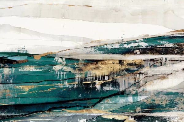 Large Modern Art - Canvas Prints: Delighted Teal Version  by Isabelle Z