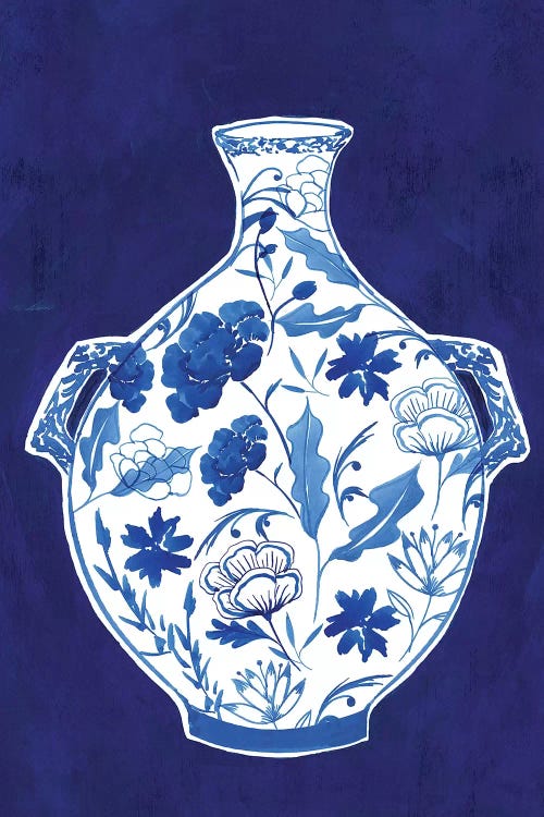 Indigo Porcelain Vase I  by Isabelle Z wall art