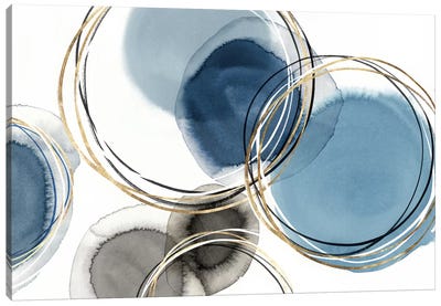 Infinity Indigo II  Canvas Art Print - Circular Abstract Art