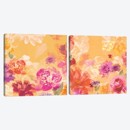 Vintage Floral Diptych Canvas Print Set #ZEE2HSET005} by Isabelle Z Canvas Wall Art