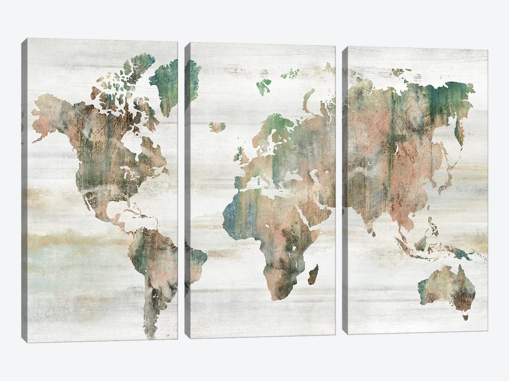 Map of the World  by Isabelle Z 3-piece Canvas Artwork