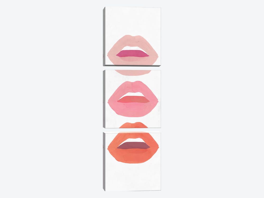 Red Lips II   by Isabelle Z 3-piece Canvas Wall Art