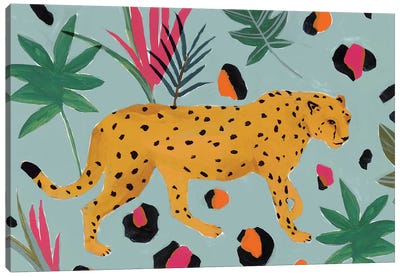 Walking Cheetah II  Canvas Art Print - Isabelle Z