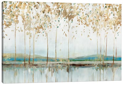 Golden Whisper Canvas Art Print - Birch Tree Art