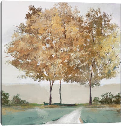 Golden Forest Shimmer Canvas Art Print - Isabelle Z