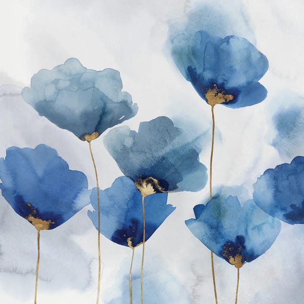 Watercolor Flowers: Pretty in Blue I by Isabelle Z