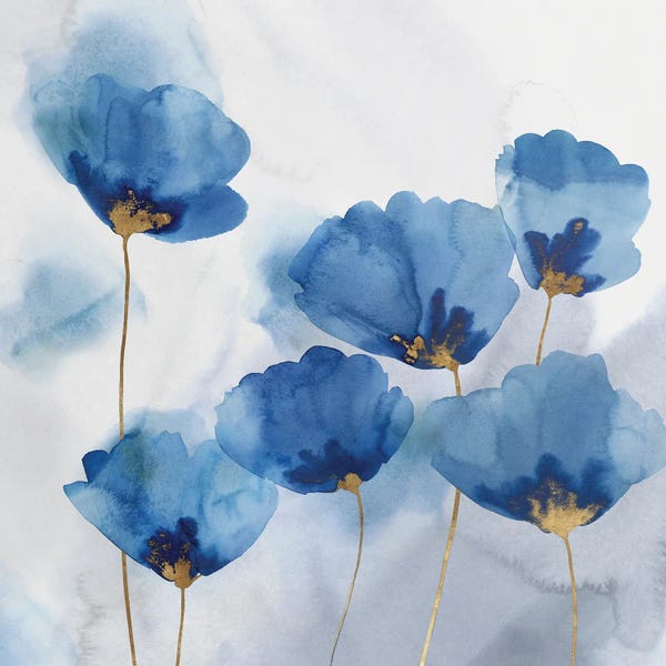 Watercolor Flowers: Pretty in Blue II by Isabelle Z