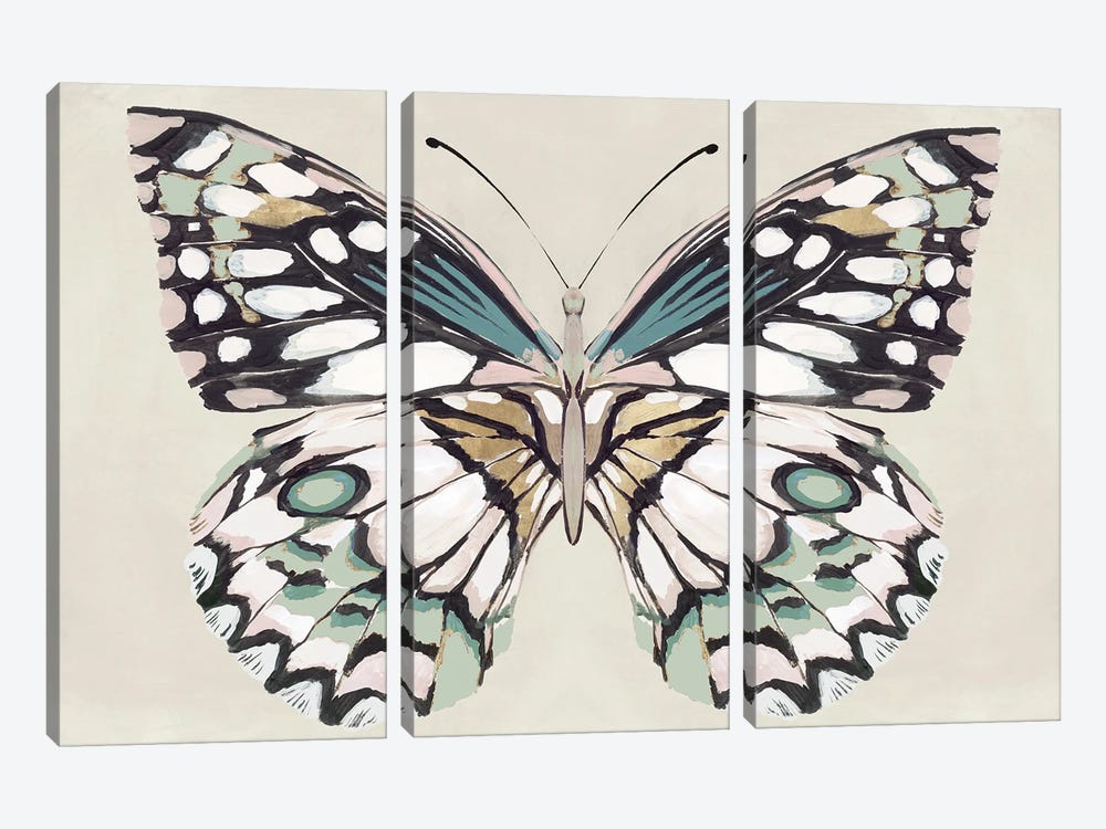 Butterfly's Kiss I 3-piece Canvas Art