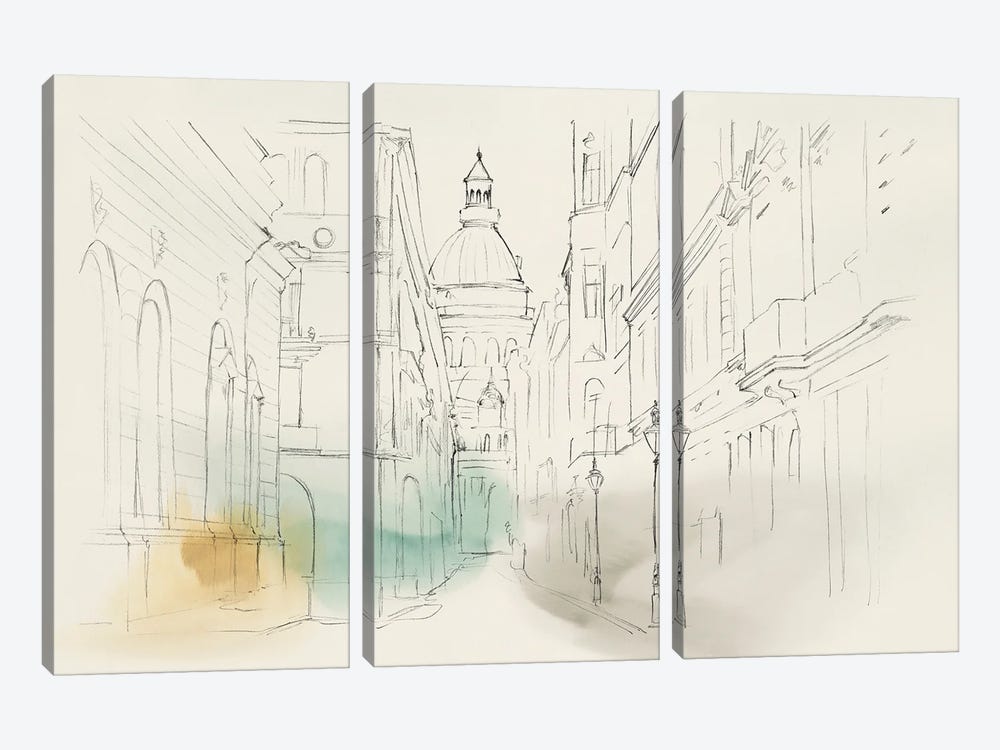 City Sketches I by Isabelle Z 3-piece Canvas Print