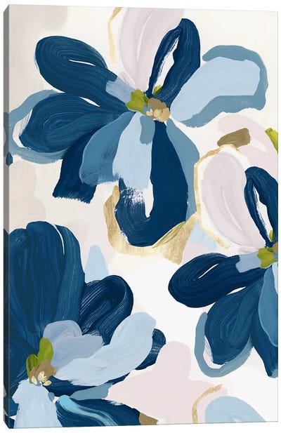 Cobalt Florals II Canvas Art Print - Isabelle Z