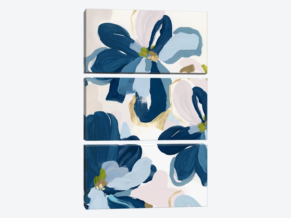 Cobalt Florals II by Isabelle Z 3-piece Canvas Art