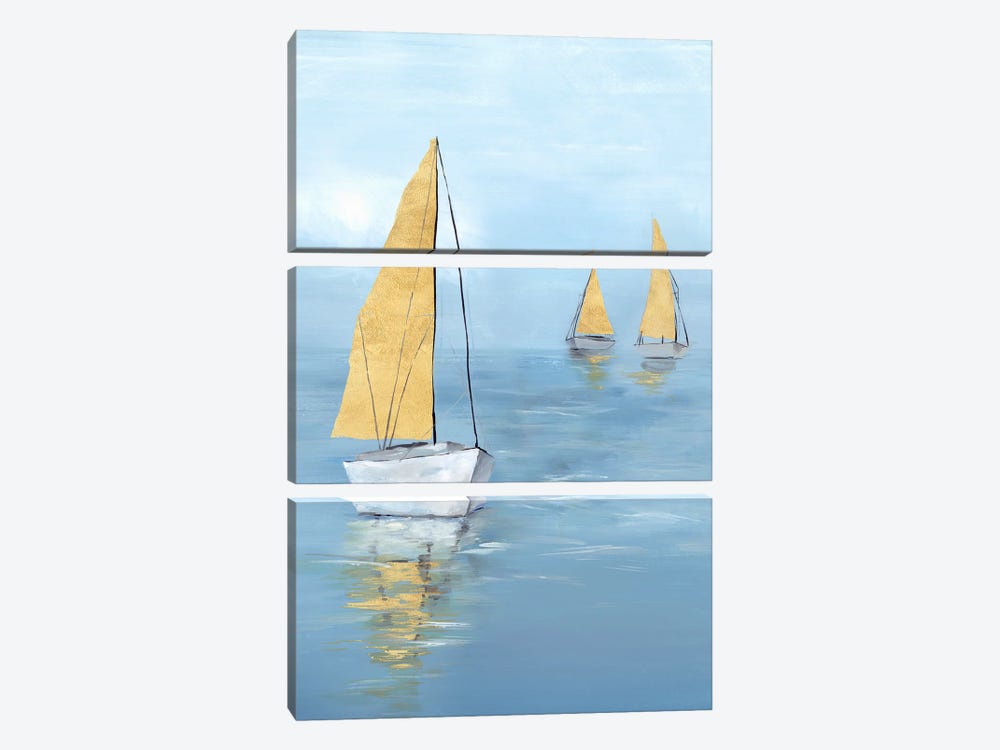 Golden Sail I by Isabelle Z 3-piece Canvas Wall Art
