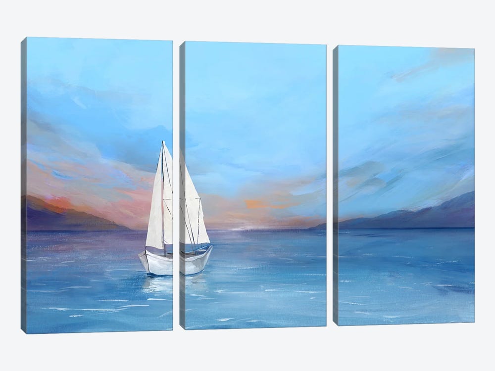 Sunset Sailboat by Isabelle Z 3-piece Canvas Print