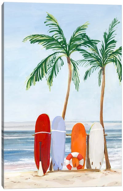 Wave Catchers Canvas Art Print - Surfing Art