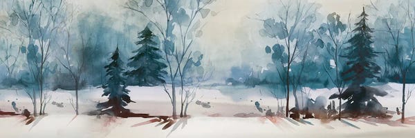 Pine Trees: Dusty Blue I by Isabelle Z
