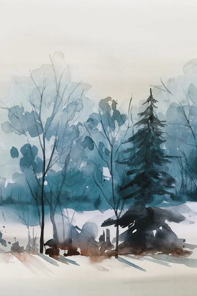 Pine Trees: Dusty Blue III by Isabelle Z