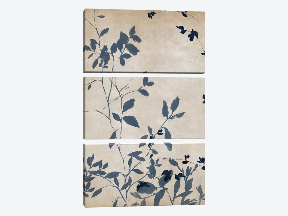 Indigo Leaves Touch I by Isabelle Z 3-piece Canvas Artwork