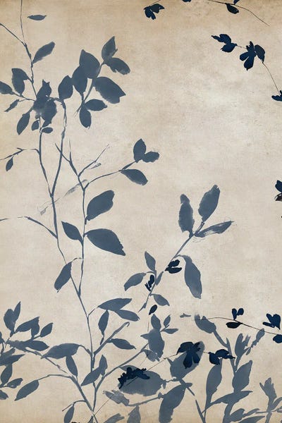 Japandi: Indigo Leaves Touch I by Isabelle Z