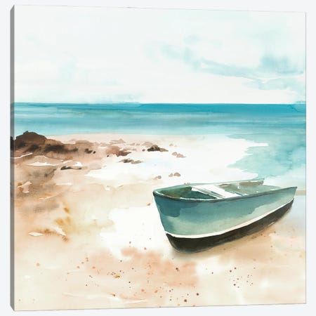 Little Boat On The Shore I Canvas Print #ZEE584} by Isabelle Z Canvas Artwork