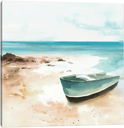 Little Boat On The Shore I Canvas Art Print - Isabelle Z