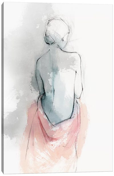 Pastel Woman I Canvas Art Print - Silhouette Art