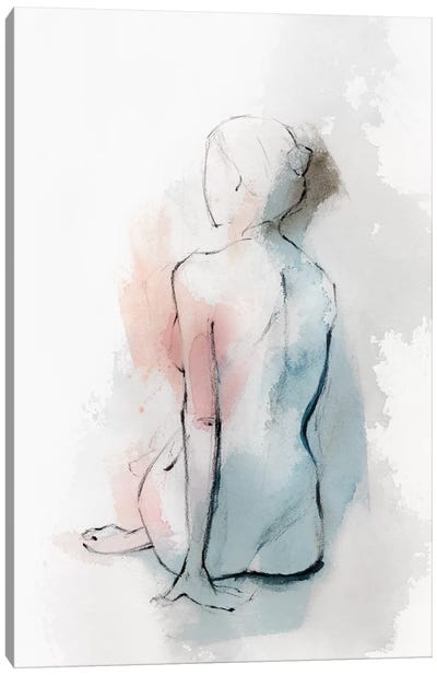 Pastel Woman II Canvas Art Print - Silhouette Art