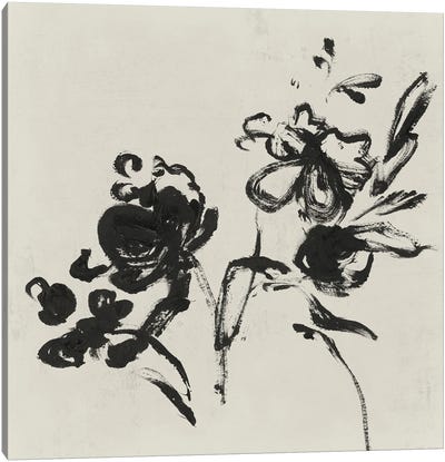 Black Florals I Canvas Art Print - Line Art