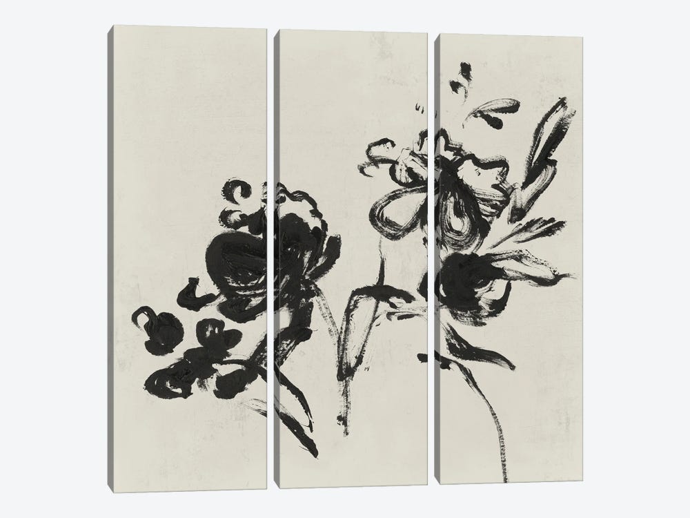 Black Florals I by Isabelle Z 3-piece Canvas Print