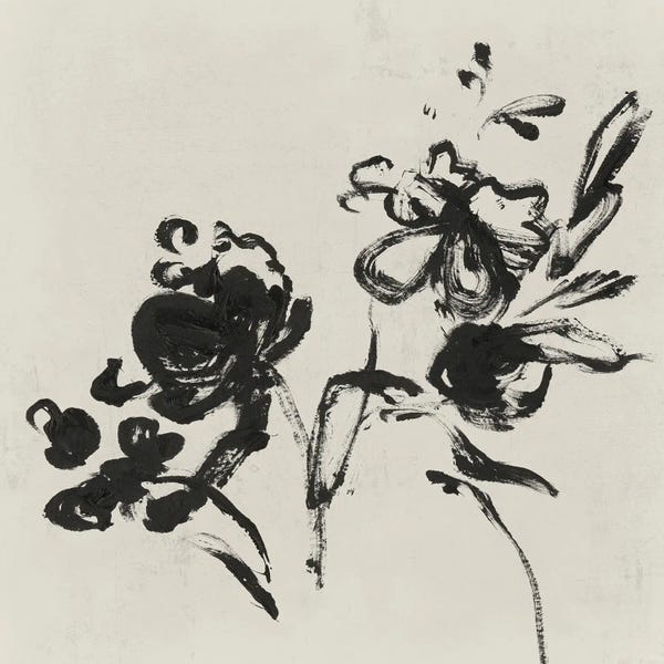 PI Creative Art: Black Florals I by Isabelle Z