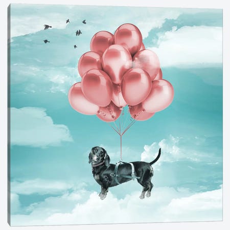 Sausage Dog Balloons Canvas Print #ZEP100} by Vin Zzep Canvas Art