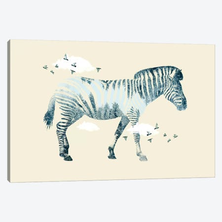 Zebra Dreaming Canvas Print #ZEP108} by Vin Zzep Canvas Artwork